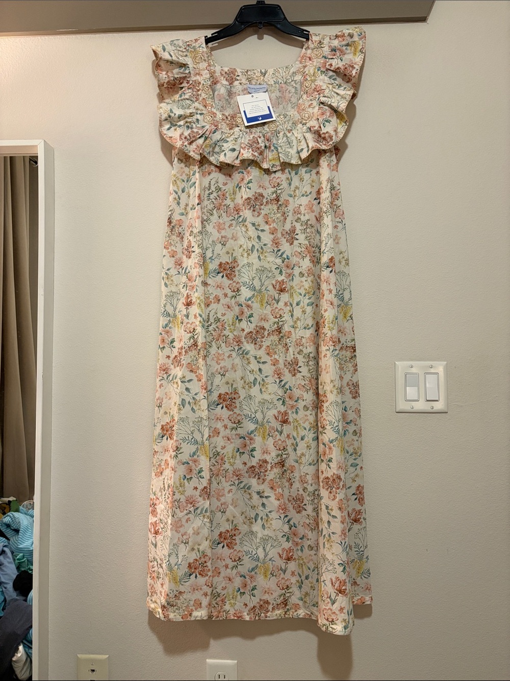 Mi Golondrina Karla Long Dress in Crudo Floral SZ XL NWT